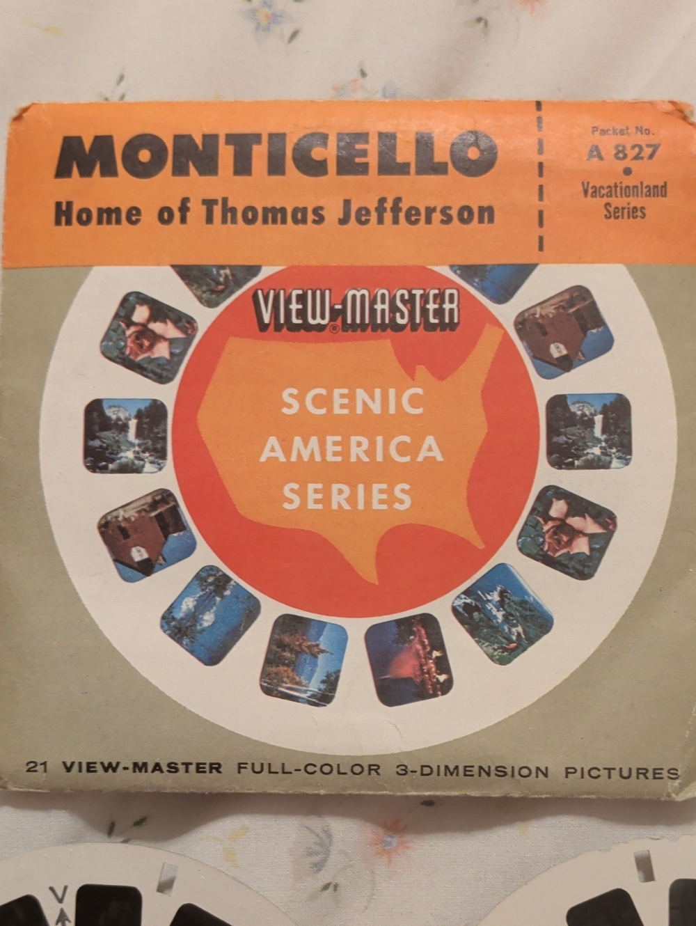 Monticello Home of Thomas Jefferson 1955 Universal View-Master Packet 185-ABC